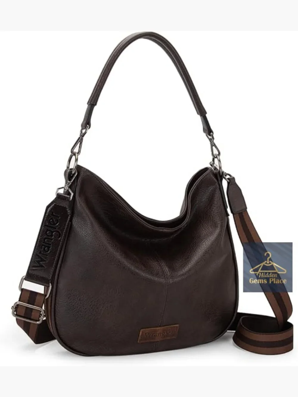 Hobo Crossbody Bag with Adjustable Strap Vegan Leather